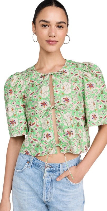 RHODE Hope Top Green Bordeaux Plume Grande