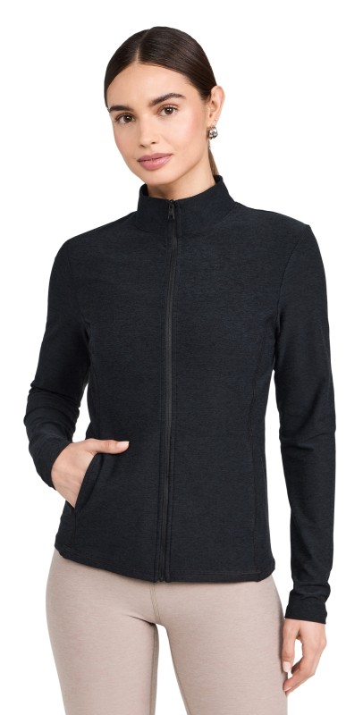 Beyond Yoga Spacedye On The Go Mock Neck Jacket Darkest Night