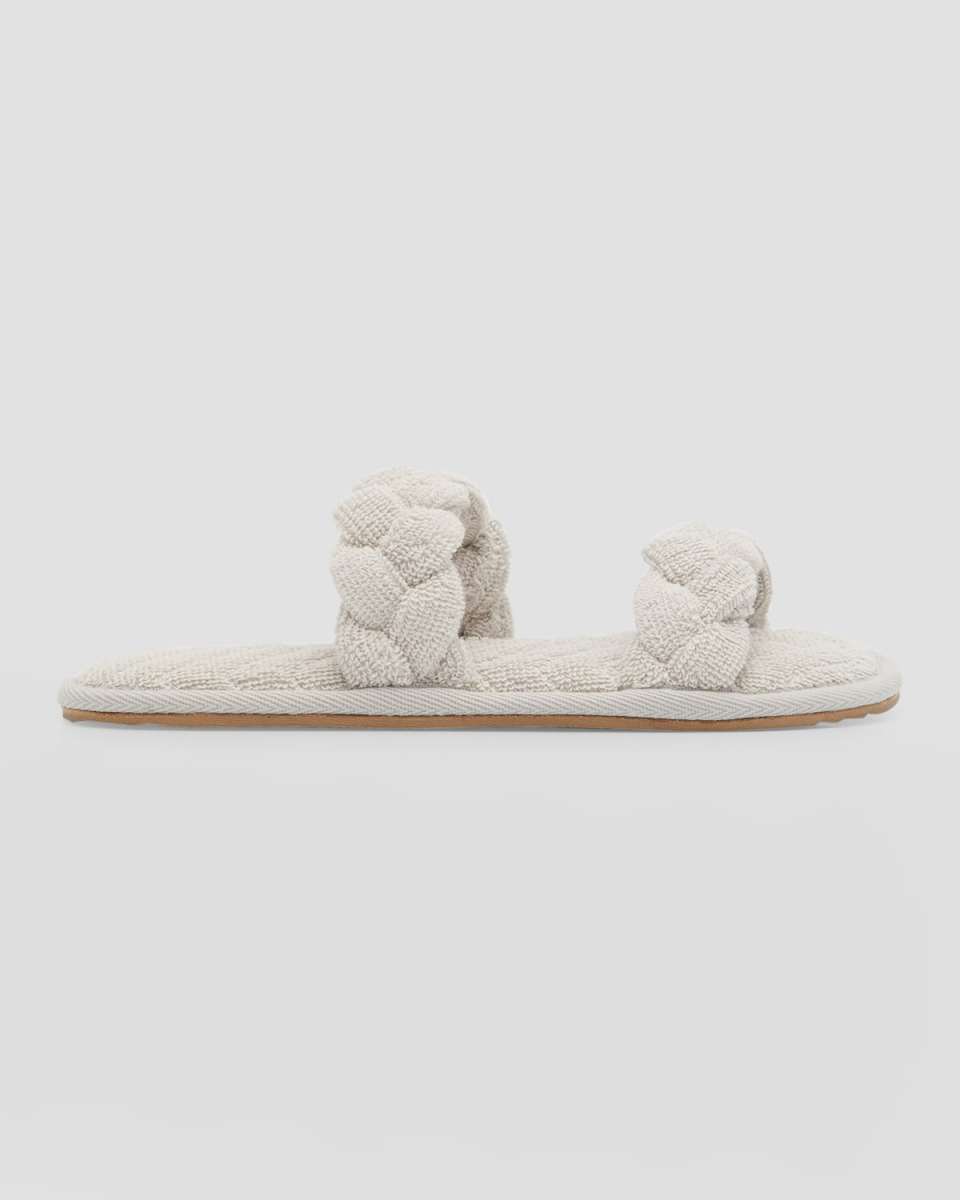 Braided-Strap Terry Slippers