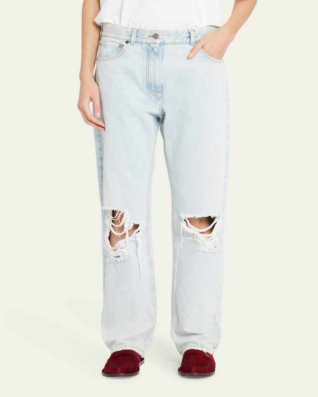 Burty Distressed Straight-Leg Jeans
