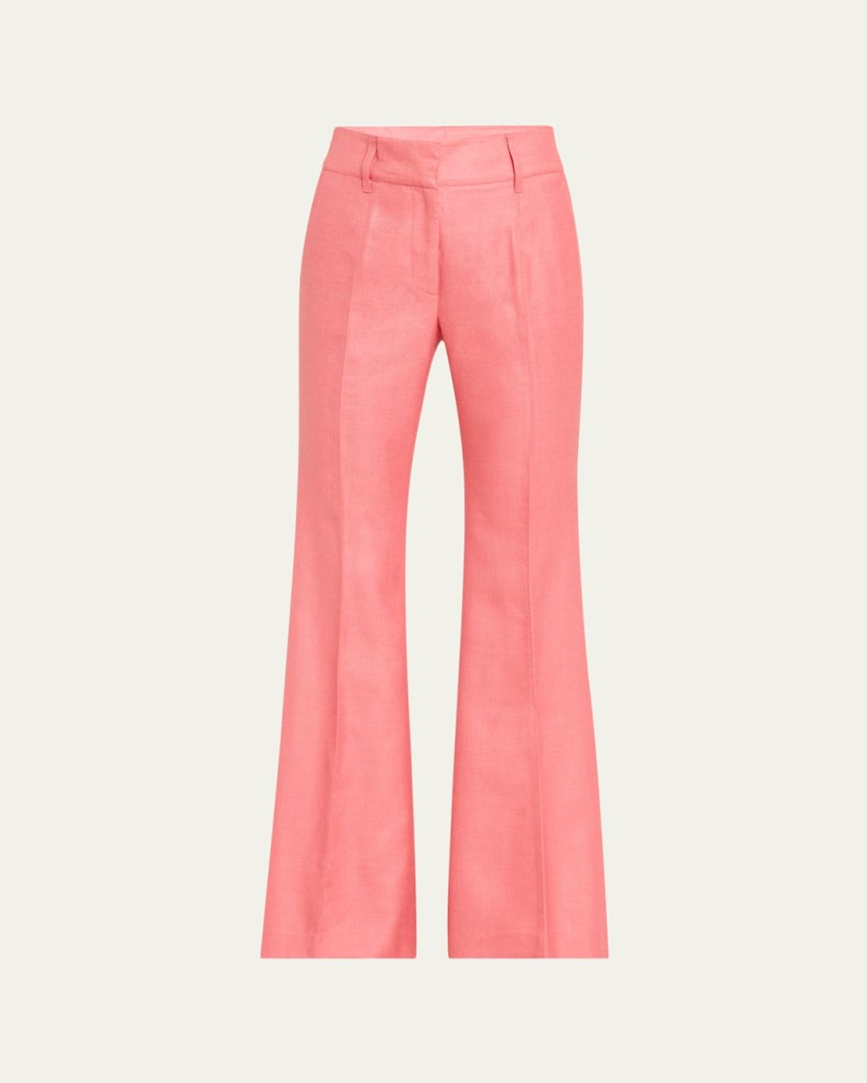 Rhein Mid-Rise Wide-Leg Crepe Pants