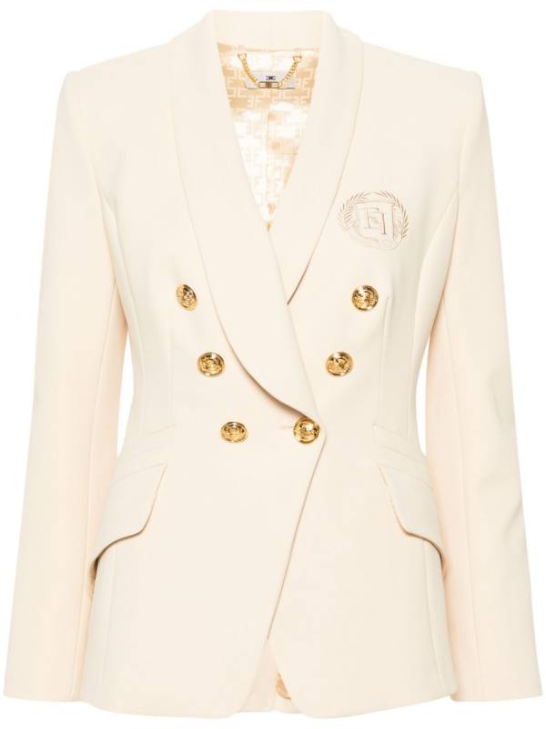 logo-embroidered blazer