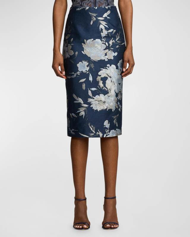 Whitley Floral Jacquard Skirt