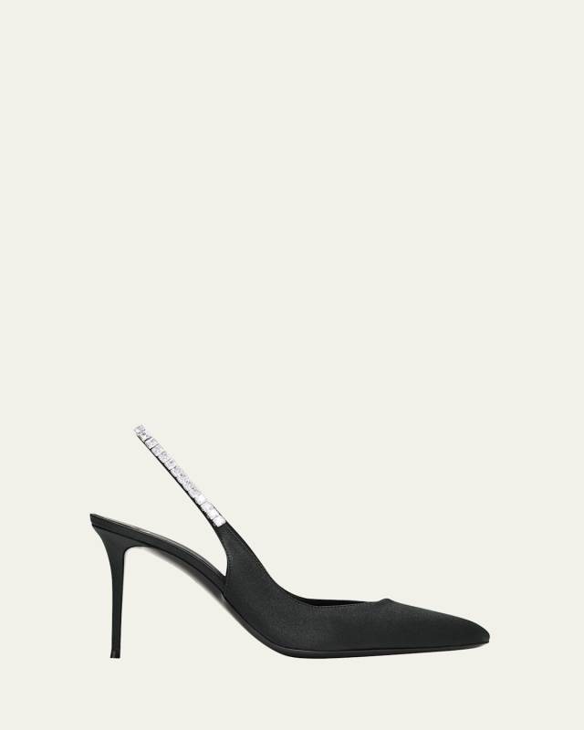 Silk Crystal Slingback Pumps