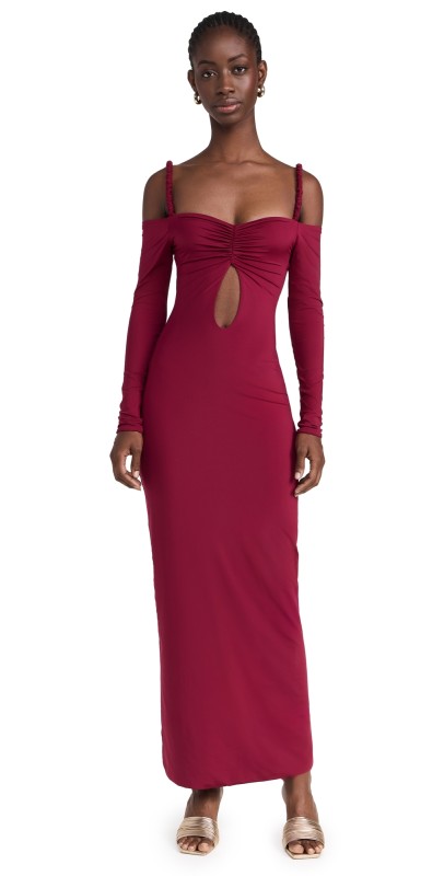 Maygel Coronel Calice Dress Burgundy