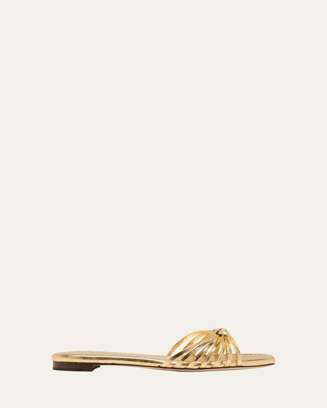 Izzie Leather Knot Flat Sandals