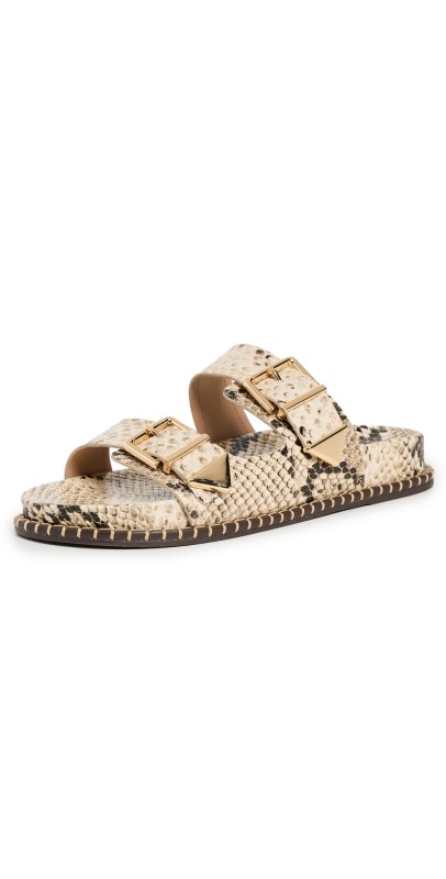 Schutz Naomi Sporty Slides Snake Plain/Natural