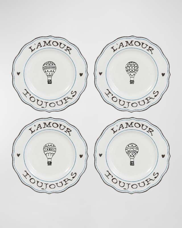 L'Amour Toujours Dessert/Salad Plate Assorted Set/4
