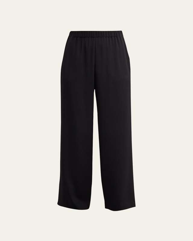 Perry Wide-Leg Stretch Silk Pants