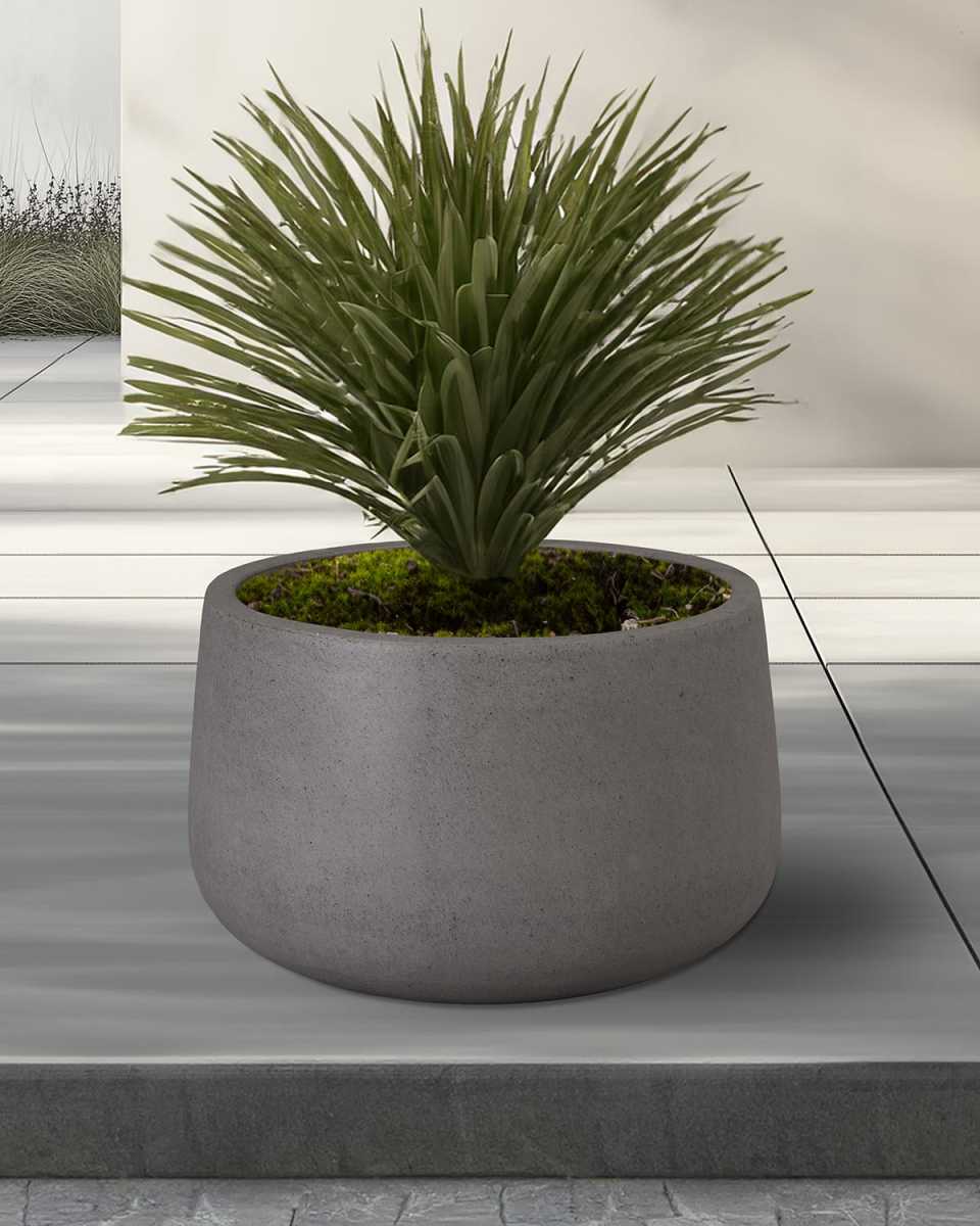 Low Opus Terrazzo Gray 26" Planter
