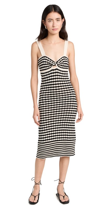 Ramy Brook Jessa Dress Black/Ivory Stripe