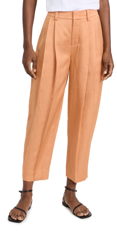 Vince Pleat Front Tapered Pants Nectarine