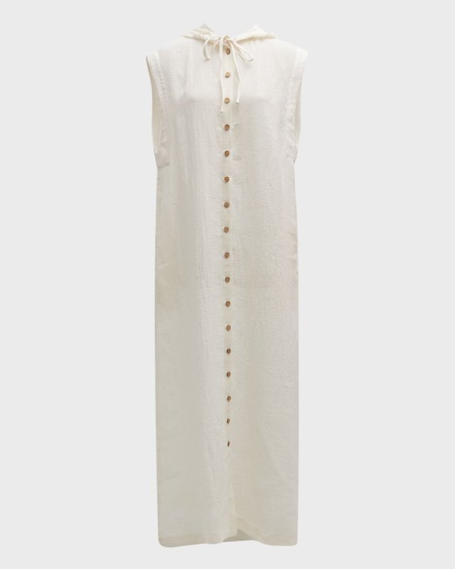 Gauze Button-Front Sleeveless Caftan