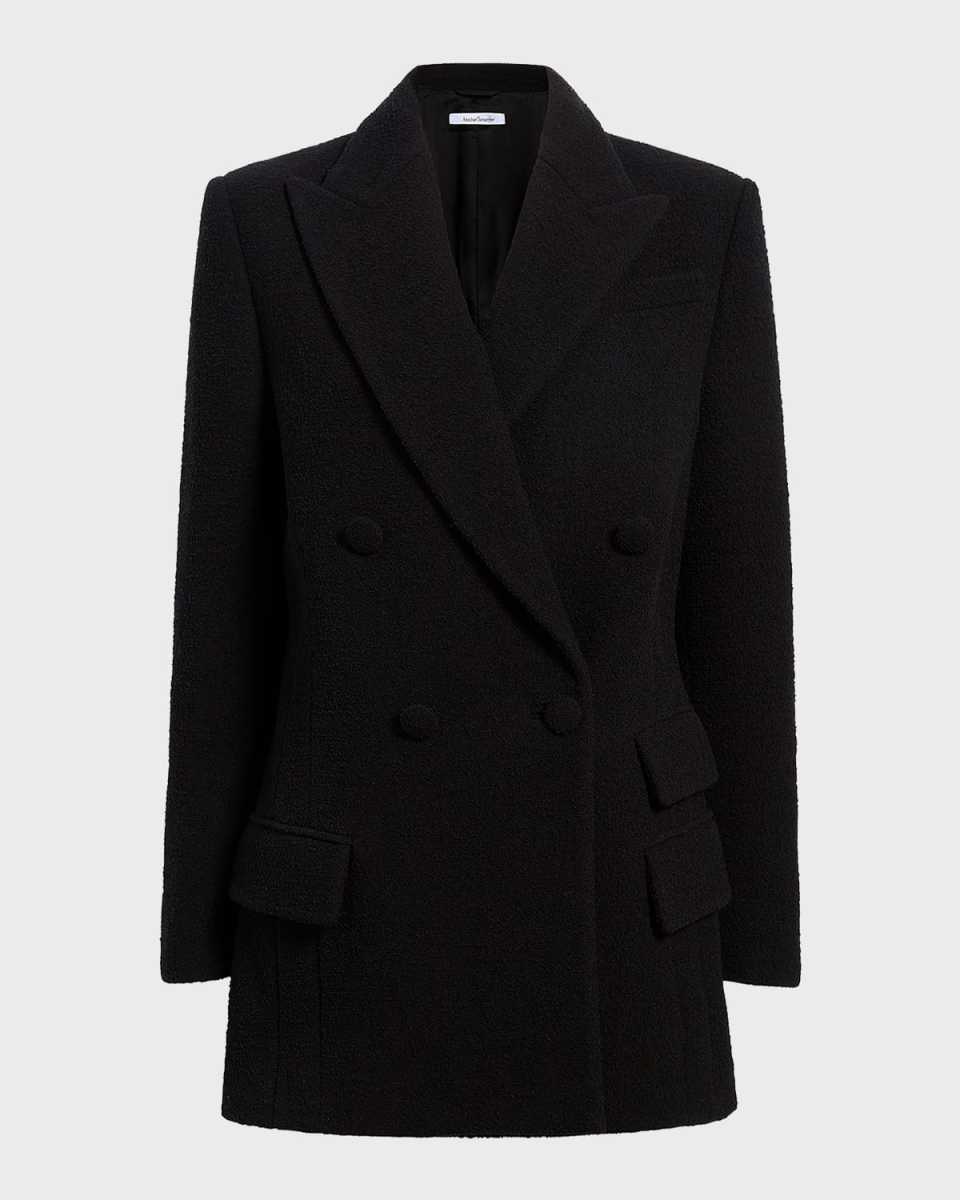 Boucle Blazer Coat with Side Zippers