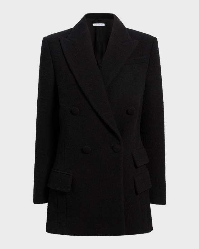 Boucle Blazer Coat with Side Zippers