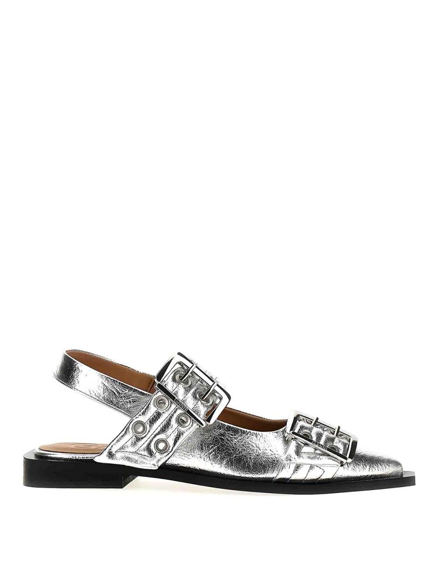 Ganni Ballerines - Argent
