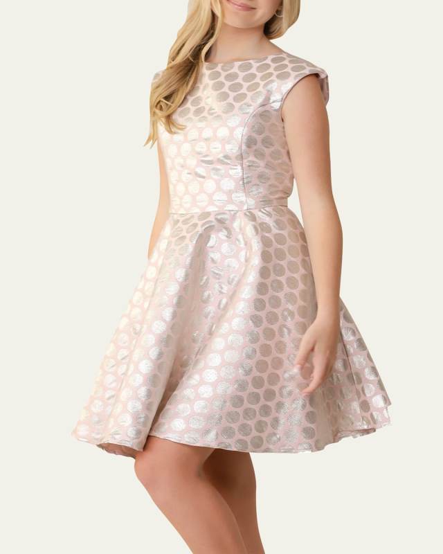 Girl's Polka Dot Fit-and-Flare Dress, Size 7-20