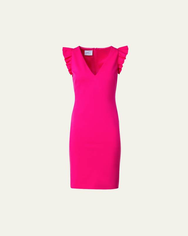 Signature Jersey Midi Dress with Ruffle Details