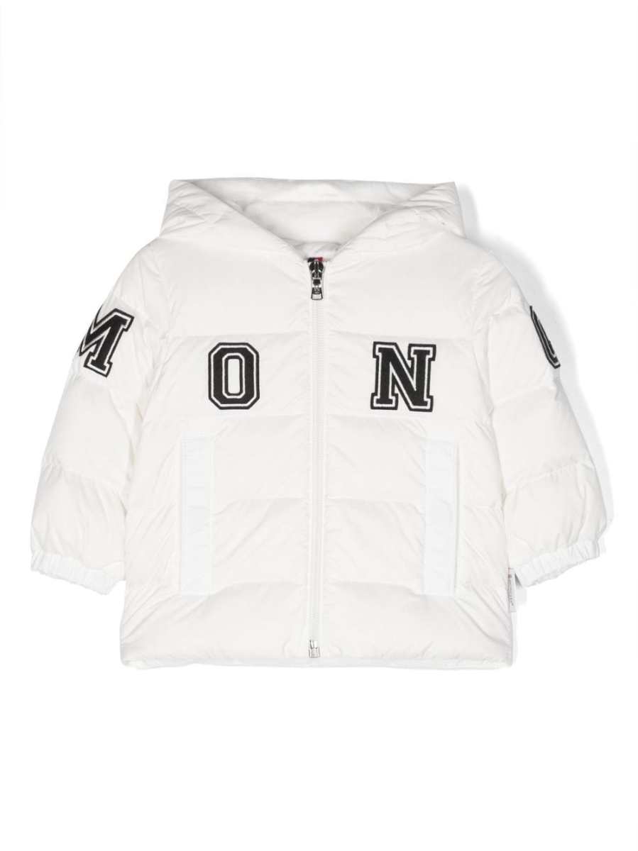logo-patch hooded padded jacke