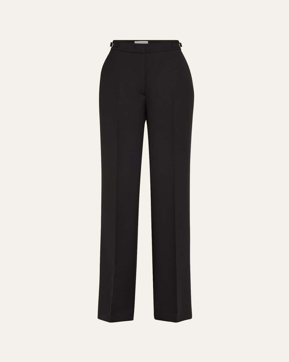 Vesta Wide-Leg Pants with Belted Detail