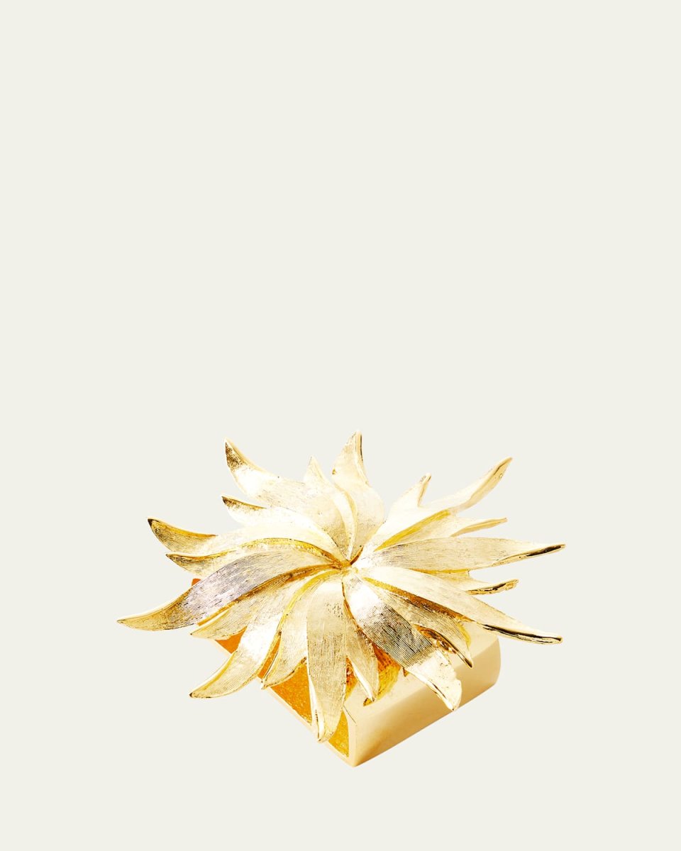 Matte Gold Sunburst Napkin Rings, Set of 4