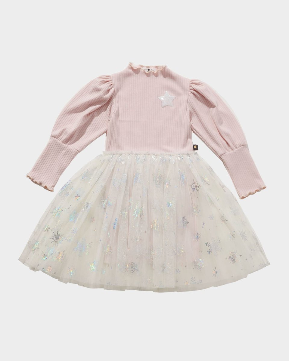 Girl's Combo Embellished Snowflake Dress, Size 12M-8