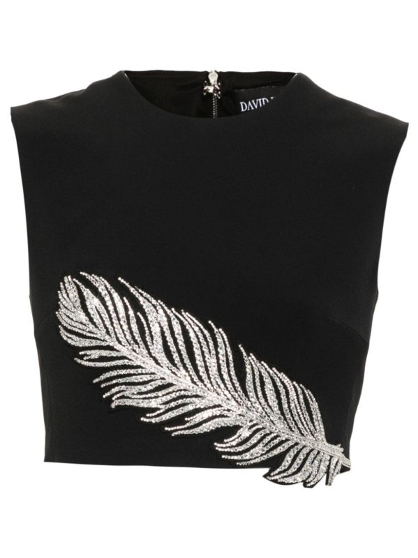 crystal-embellished cropped top