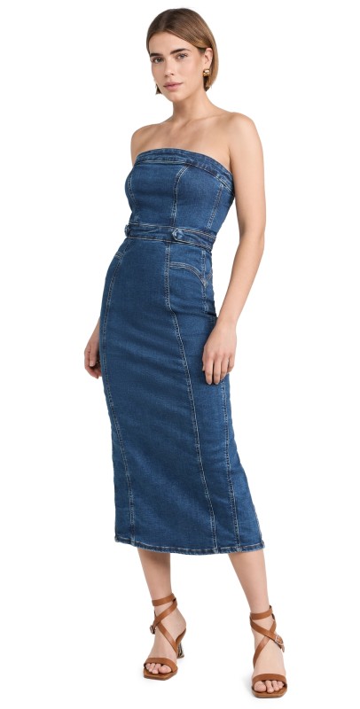 Good American Denim Tube Midi Dress Indigo594
