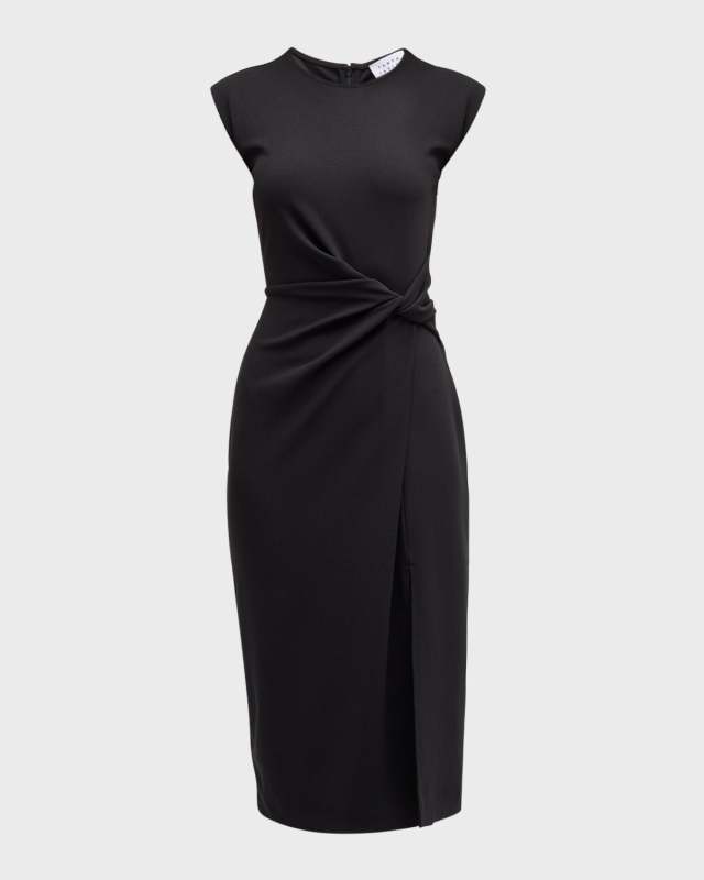 Cody Sleeveless Twisted-Waist Midi Dress