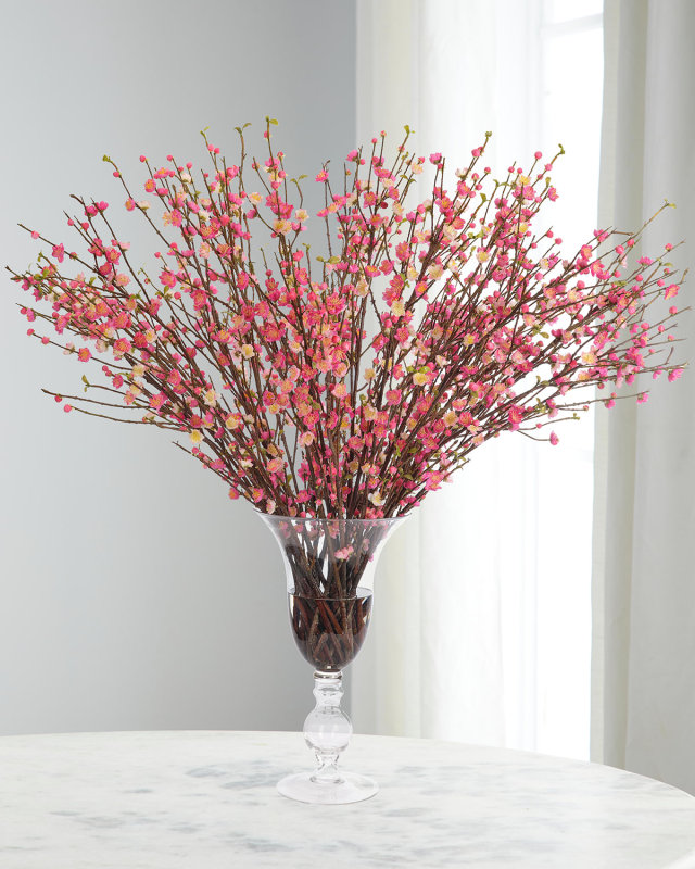 Cherry Blossom 49" Faux Floral Arrangement in a Glass Urn