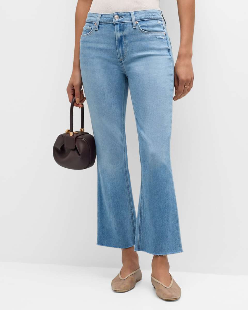 Colette Crop Flare Jeans with Raw Hem