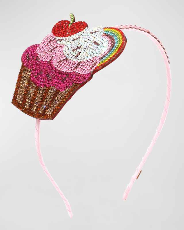 Girl's Cupcake Rainbow Crystal Emoji Headband