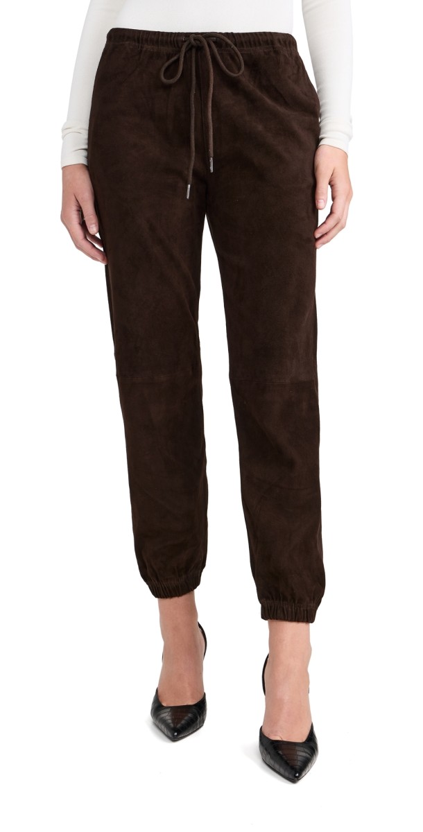 SPRWMN Drawstring Suede Joggers Americano