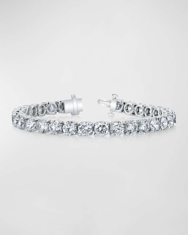 x Christina Adamo Platinum Round-Cut Diamond Buttercup Tennis Bracelet, 8.00tcw, 7"L