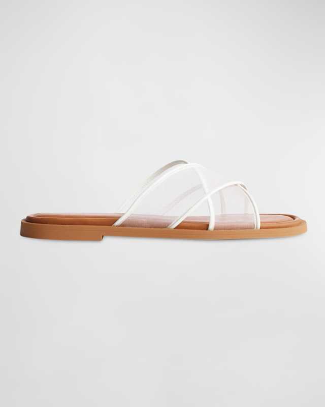 Geo Mesh Crisscross Slide Sandals