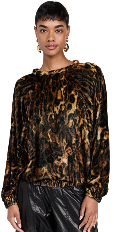 Isabel Marant Dabia Velvet Top Leopard