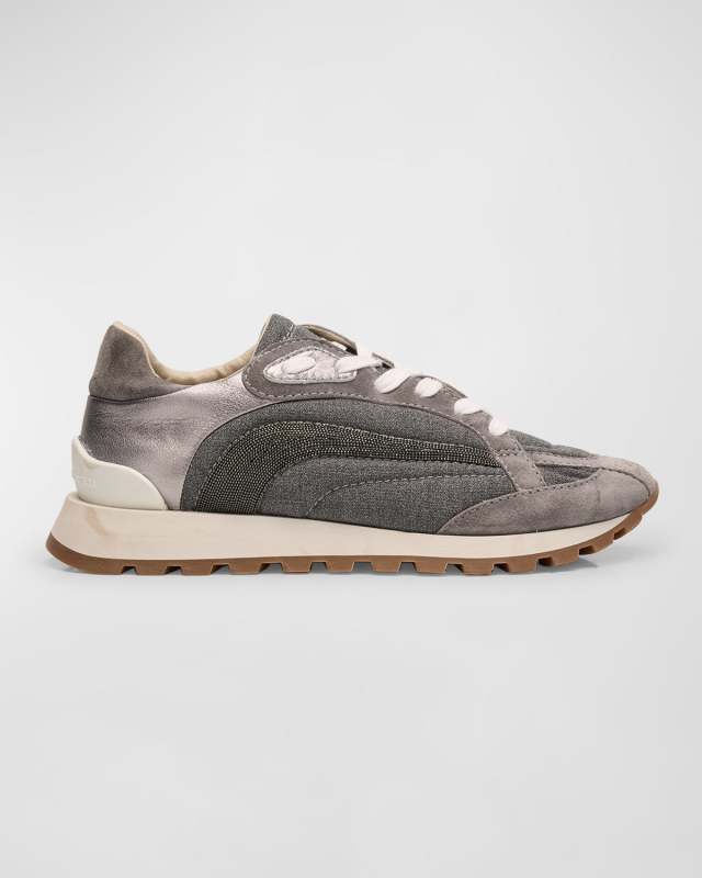 Wool Monili Metallic Runner Sneakers