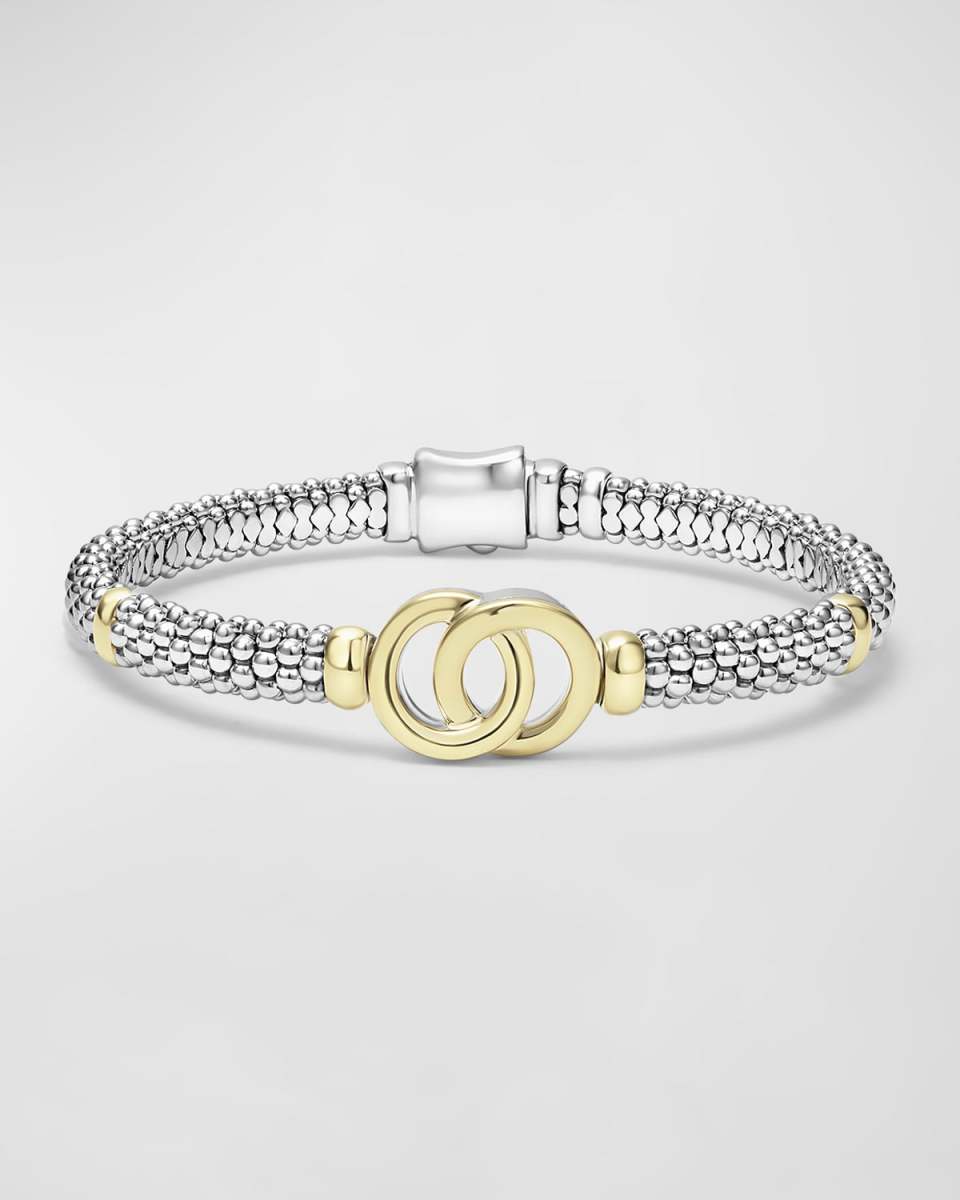 Sterling Silver and 18K Signature Caviar Bracelet, 6mm