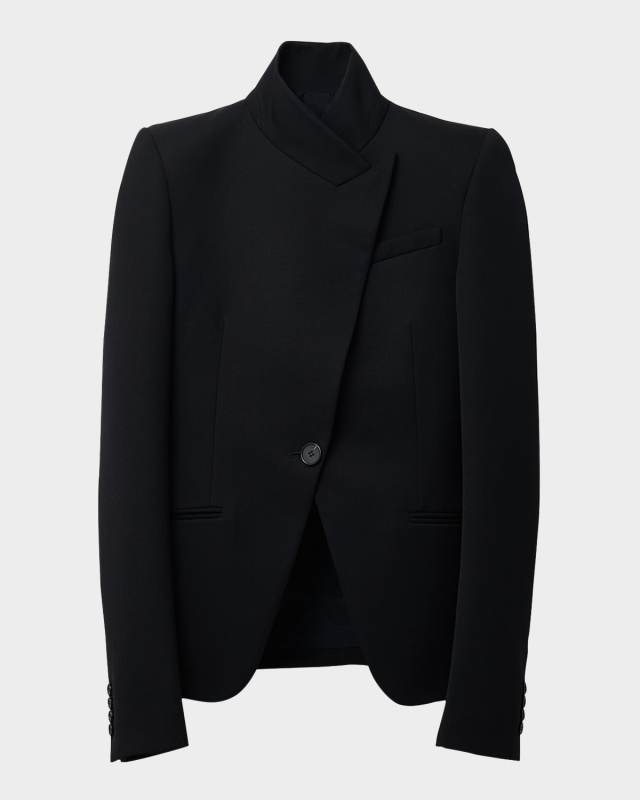 Structured Fitted Wool Blazer