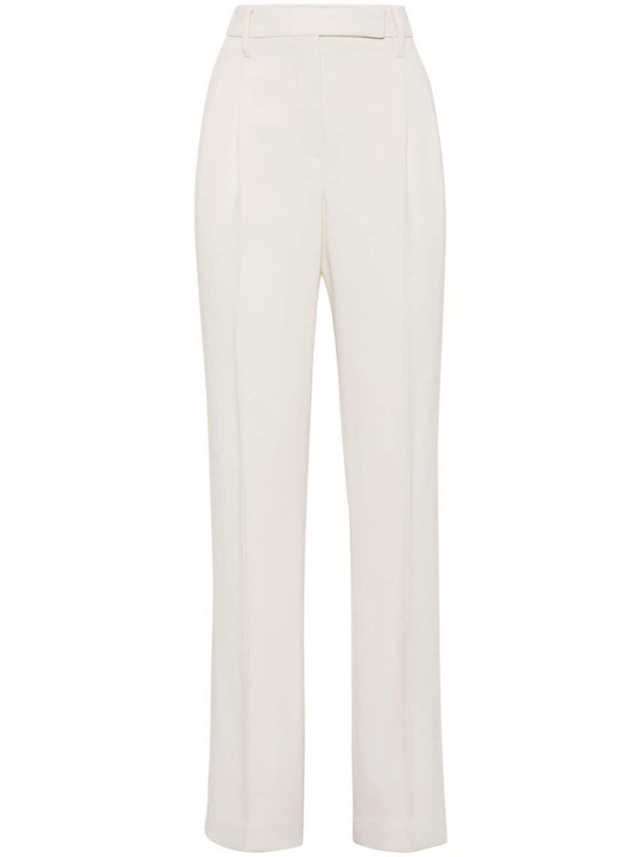 high-waisted tailored trousers