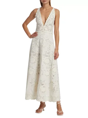 Sea Baylin Lace Plunge Maxi-Dress