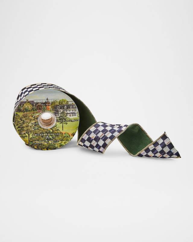 Courtly Check Green Faux Suede Ribbon, 2.5"W x 10 Yards