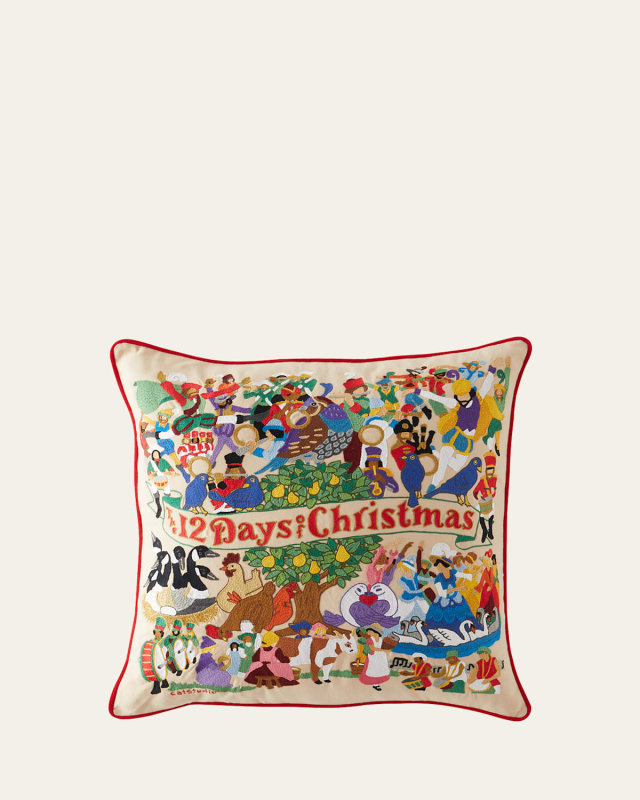 12 Days of Christmas Organic Cotton Pillow