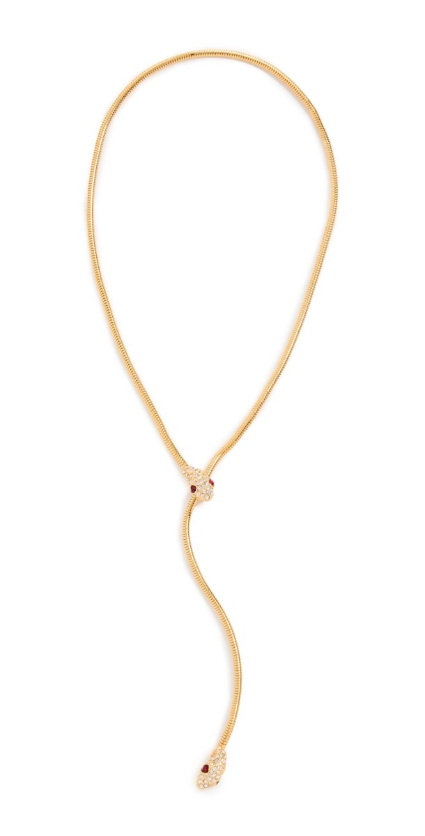 Kenneth Jay Lane Gold Snake Head Necklace Gold