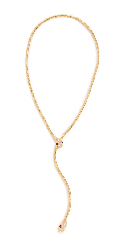 Kenneth Jay Lane Gold Snake Head Necklace Gold