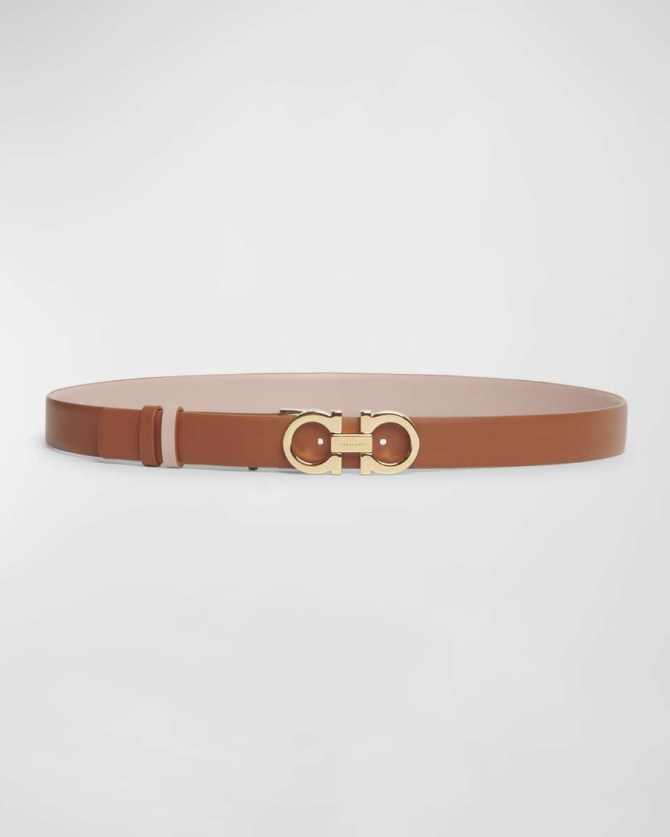 Reversible Gancini Leather Belt
