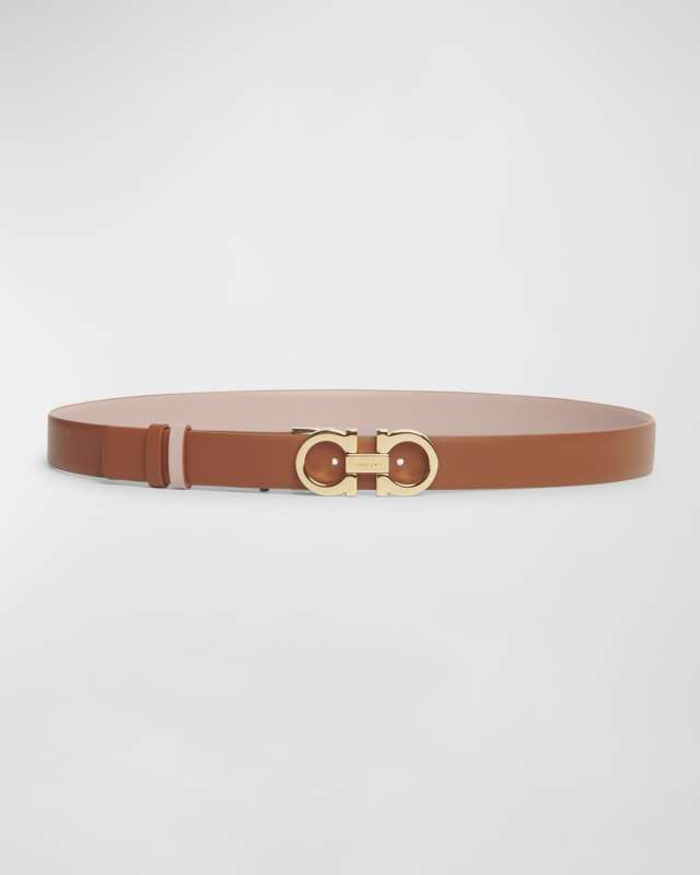 Reversible Gancini Leather Belt