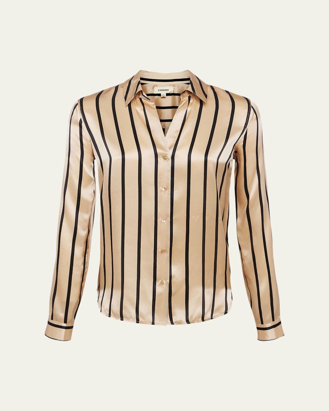 Tyler Striped Silk Blouse