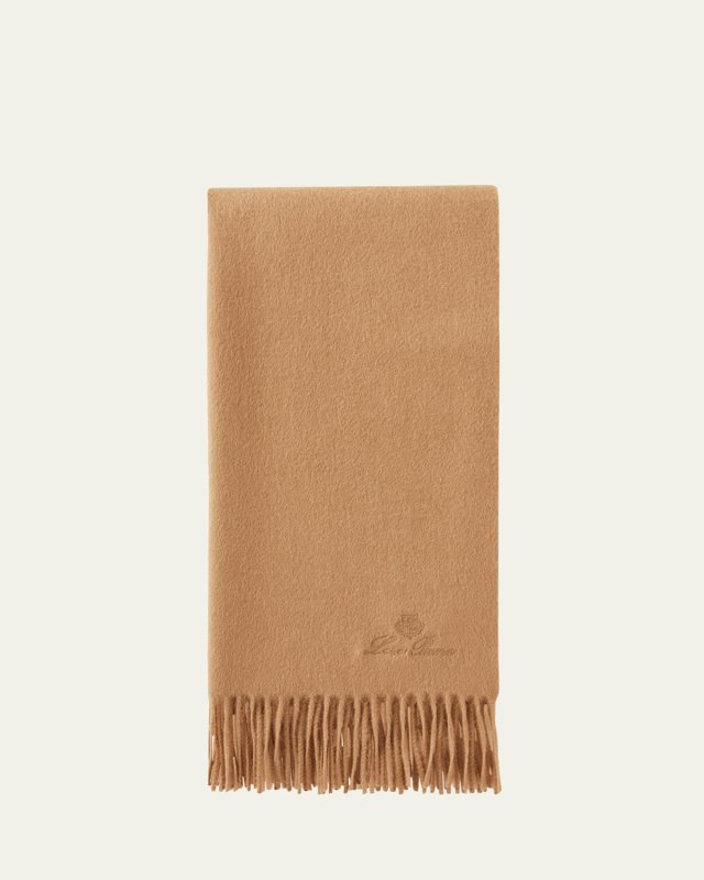 Unita Dyed Camel Fringe Trim Scarf