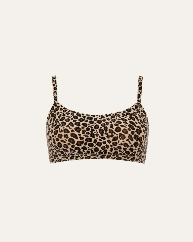 Leopard-Print Soft Stretch Padded Bralett
